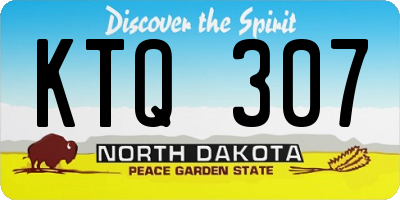 ND license plate KTQ307