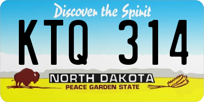 ND license plate KTQ314