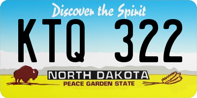 ND license plate KTQ322