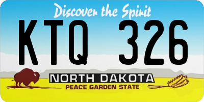 ND license plate KTQ326