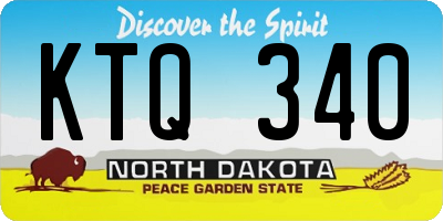 ND license plate KTQ340
