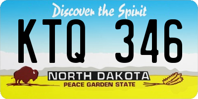 ND license plate KTQ346