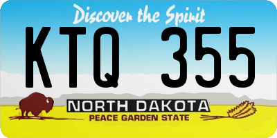 ND license plate KTQ355