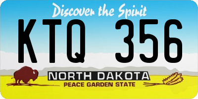 ND license plate KTQ356