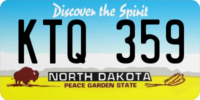 ND license plate KTQ359