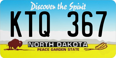 ND license plate KTQ367