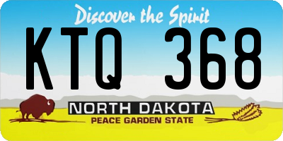 ND license plate KTQ368
