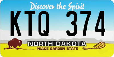 ND license plate KTQ374