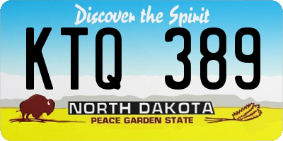 ND license plate KTQ389