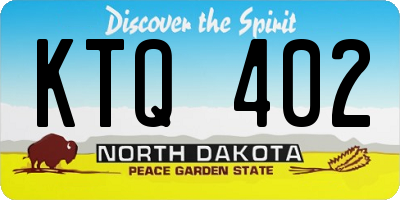 ND license plate KTQ402