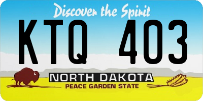 ND license plate KTQ403