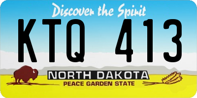 ND license plate KTQ413