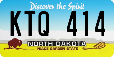 ND license plate KTQ414