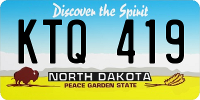 ND license plate KTQ419