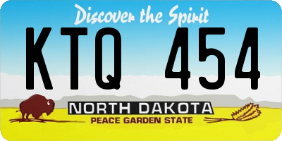 ND license plate KTQ454