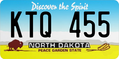 ND license plate KTQ455