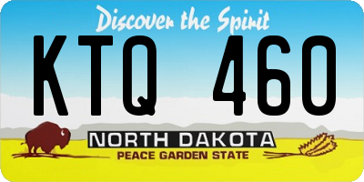 ND license plate KTQ460