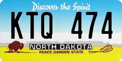 ND license plate KTQ474
