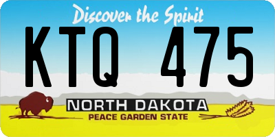 ND license plate KTQ475