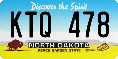 ND license plate KTQ478
