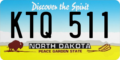 ND license plate KTQ511