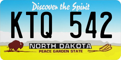 ND license plate KTQ542