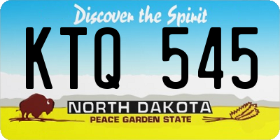 ND license plate KTQ545