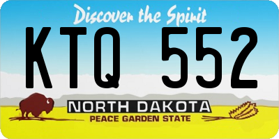 ND license plate KTQ552