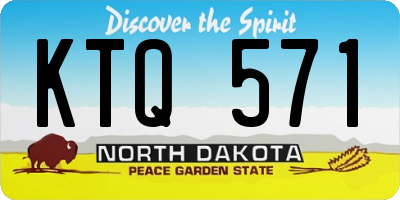 ND license plate KTQ571