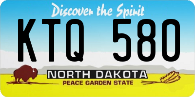 ND license plate KTQ580