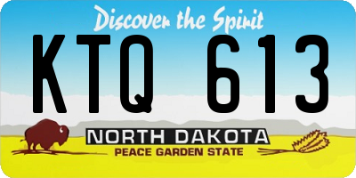 ND license plate KTQ613