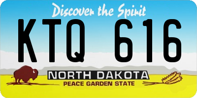 ND license plate KTQ616