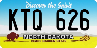 ND license plate KTQ626