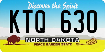 ND license plate KTQ630