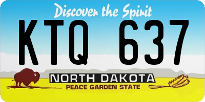 ND license plate KTQ637