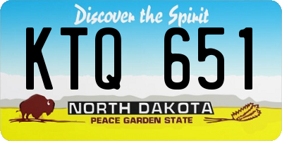 ND license plate KTQ651