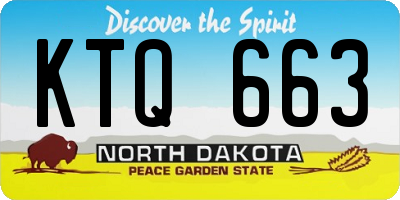 ND license plate KTQ663