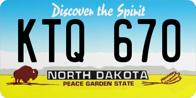 ND license plate KTQ670
