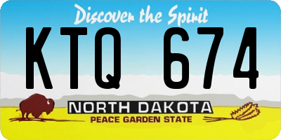 ND license plate KTQ674