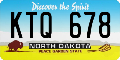 ND license plate KTQ678