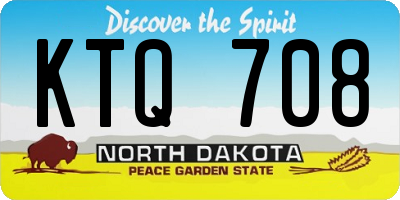 ND license plate KTQ708