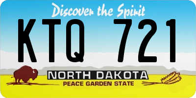 ND license plate KTQ721