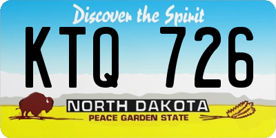 ND license plate KTQ726