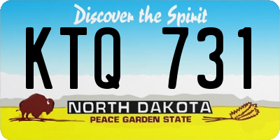 ND license plate KTQ731