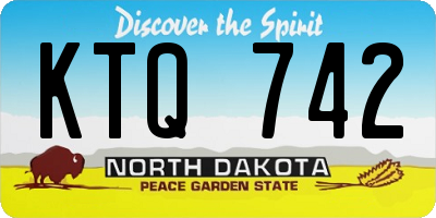 ND license plate KTQ742