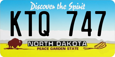 ND license plate KTQ747