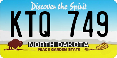 ND license plate KTQ749