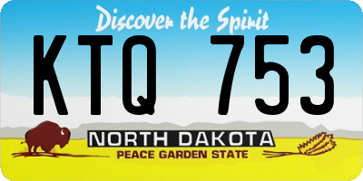 ND license plate KTQ753