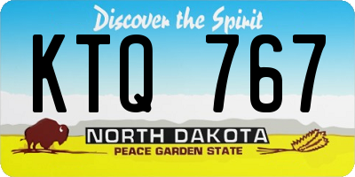 ND license plate KTQ767