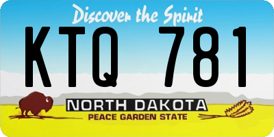 ND license plate KTQ781